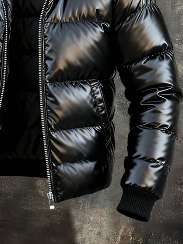 Tomasz | Męska retro pikowana kurtka z kieszeniami, ocieplana bawełną