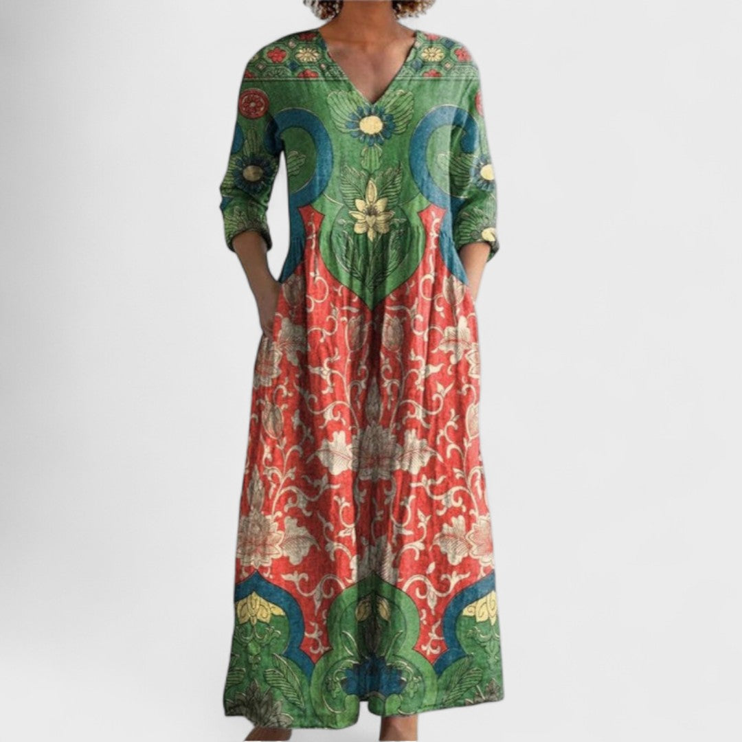 Faye - Maxi dress with vintage floral print