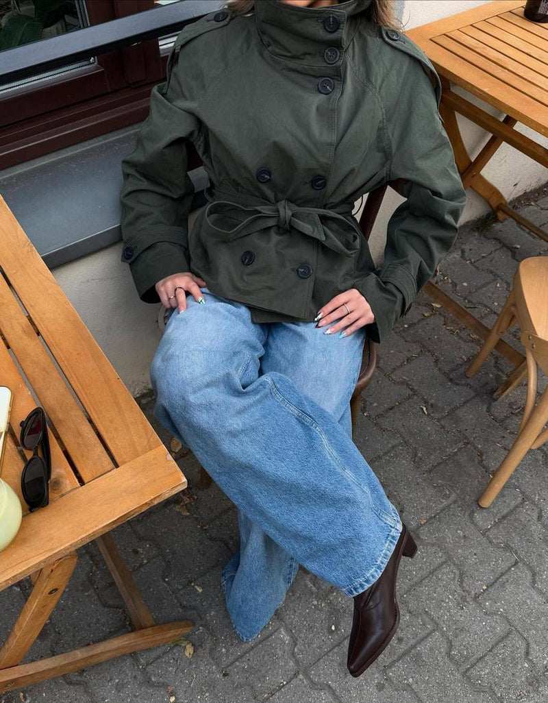 Short trench jacket