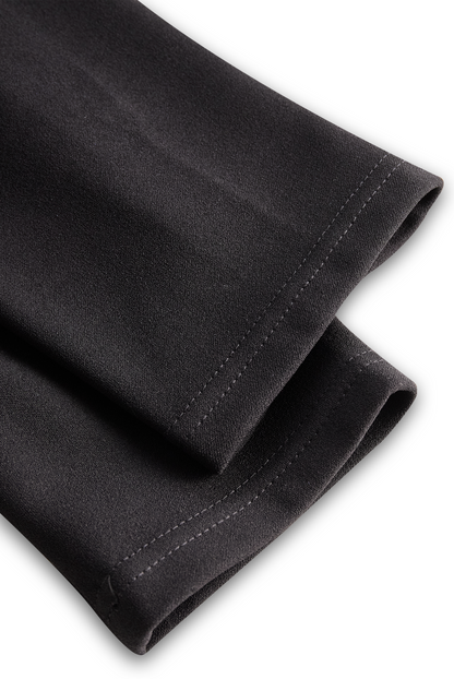 Serena | Refined Black Belted Sheath Dress with Mandarin Collar