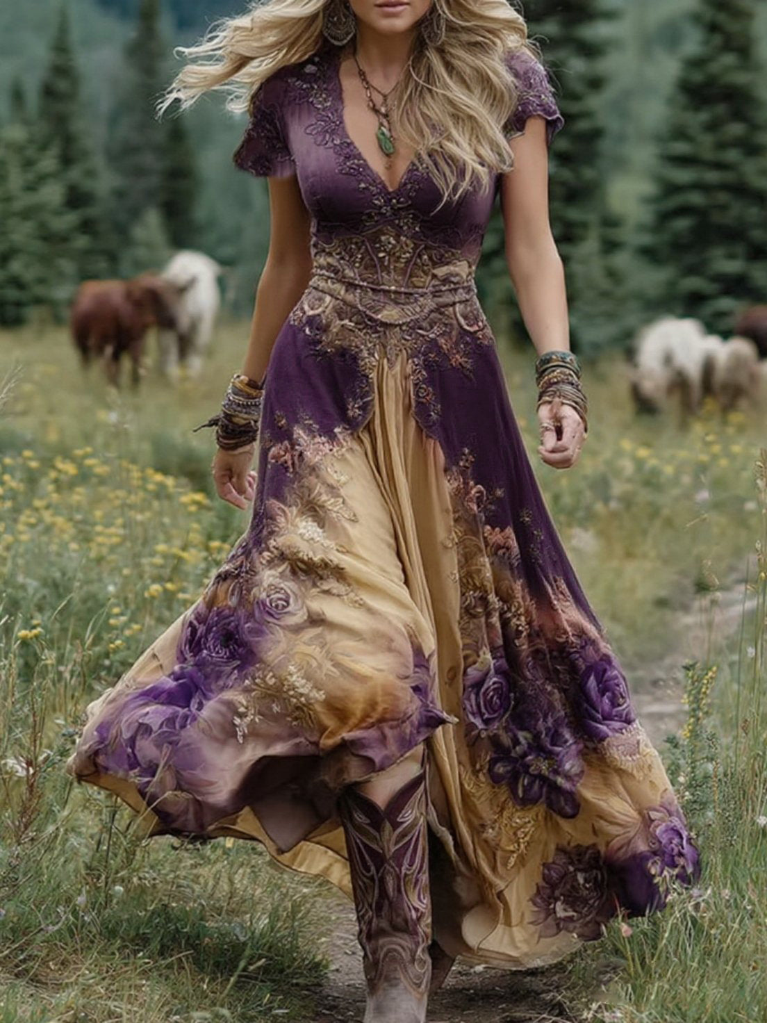 Isla Grace | Embroidered Maxi Dress