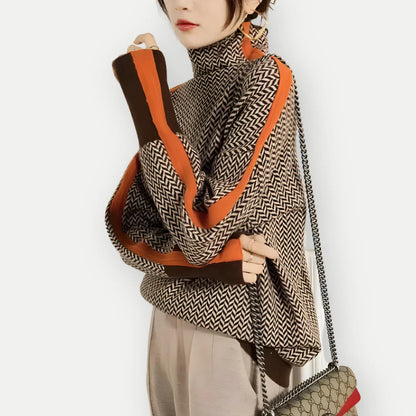 Lola | Striped High Collar Knit