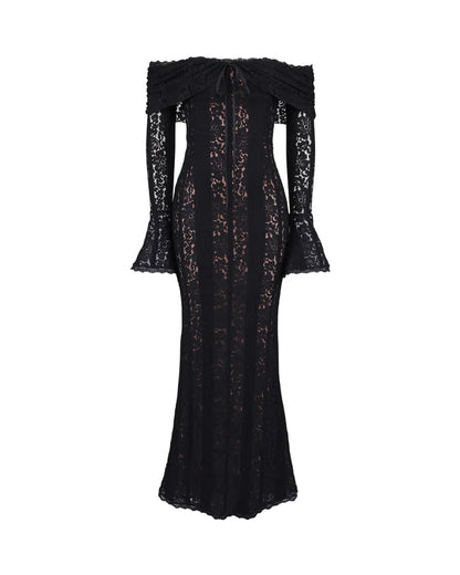 Alessandra Black Lace Maxi Dress