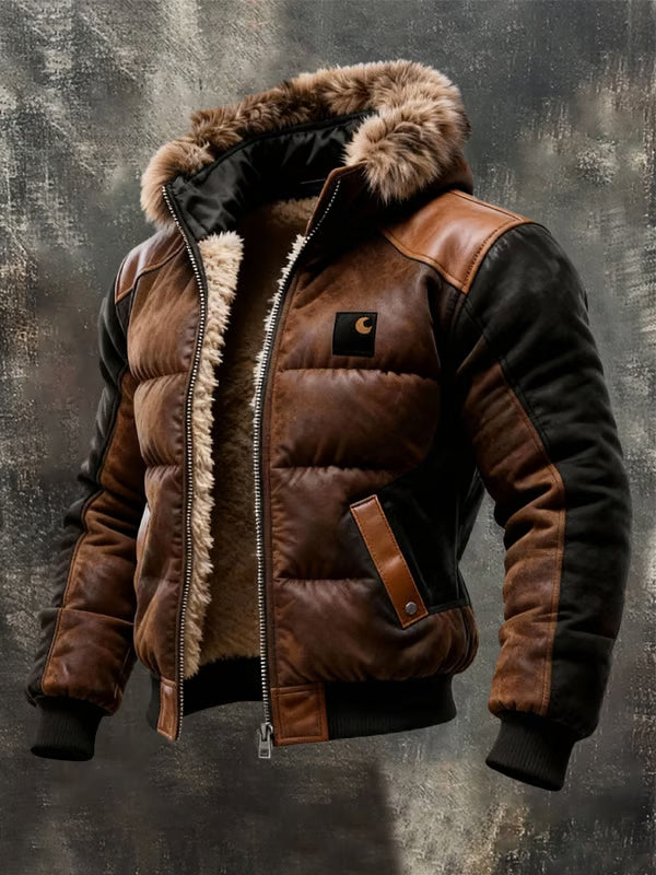 Piotr | Męska pikowana kurtka z podwójnym kołnierzem