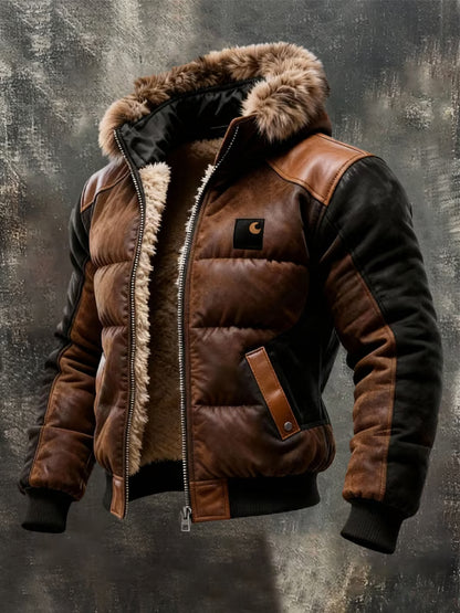 Piotr | Męska pikowana kurtka z podwójnym kołnierzem