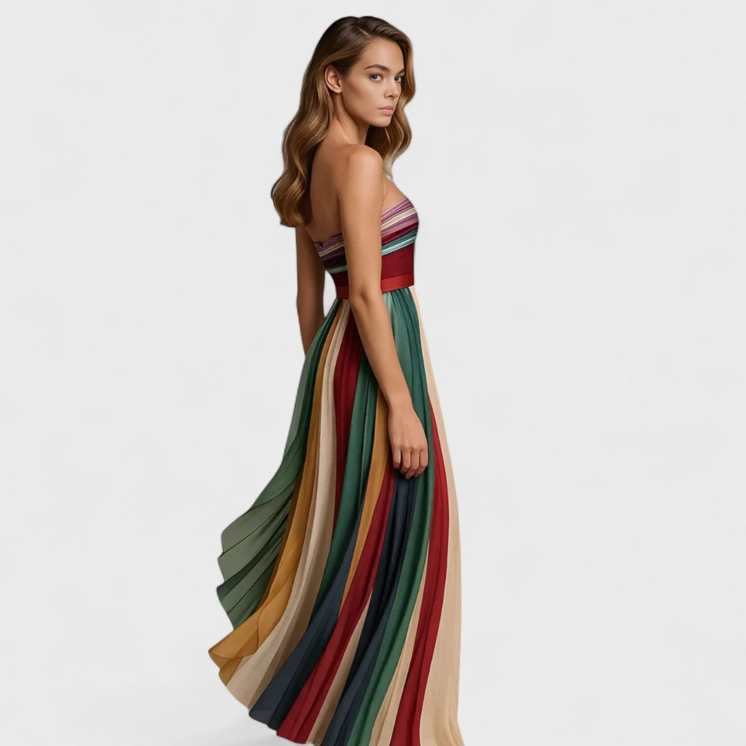 Renata | Sleeveless Colourful Maxi Dress