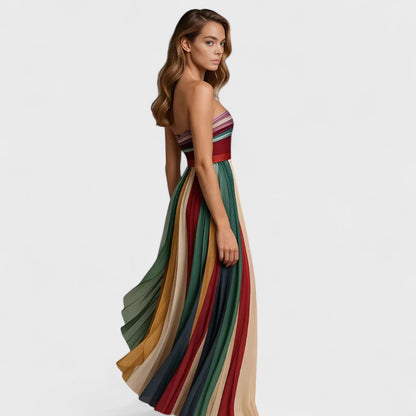 Renata | Sleeveless Colourful Maxi Dress