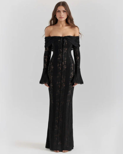 Alessandra Black Lace Maxi Dress