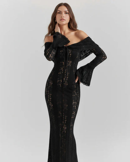 Alessandra Black Lace Maxi Dress