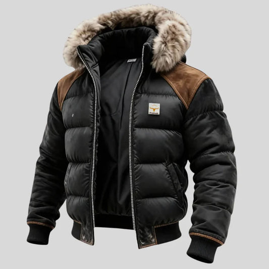 Stylowa elegancka kurtka męska z kapturem