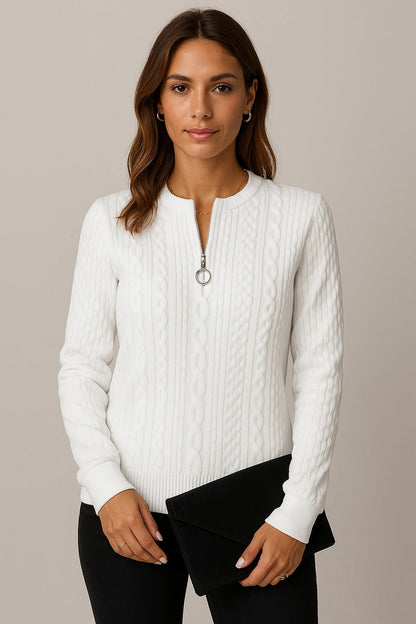 Sophie | Elegant knitted jumper with zip