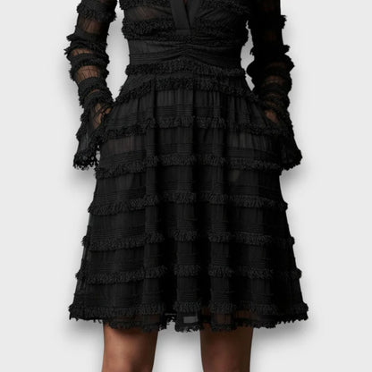 Parisa – Przezroczysta midi sukienka z frędzlami