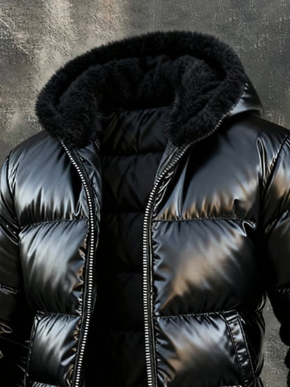 Tomasz | Męska retro pikowana kurtka z kieszeniami, ocieplana bawełną