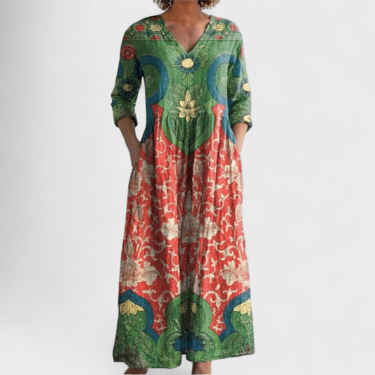 Faye - Maxi dress with vintage floral print
