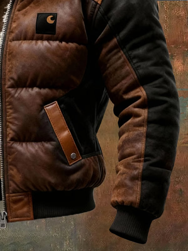 Piotr | Męska pikowana kurtka z podwójnym kołnierzem