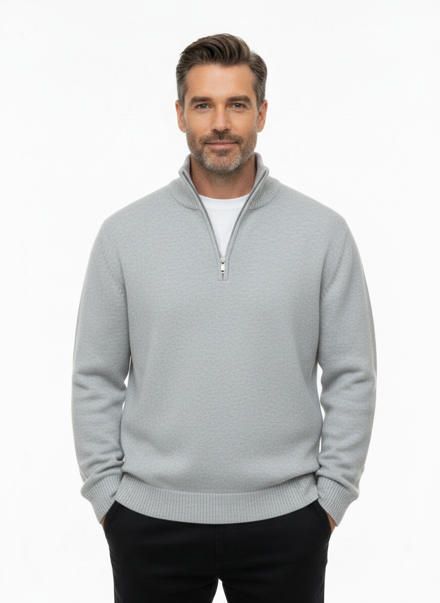 Aya Rose™ | Refined Half-Zip Sweater