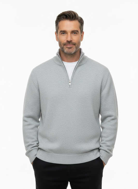 Aya Rose™ | Refined Half-Zip Sweater